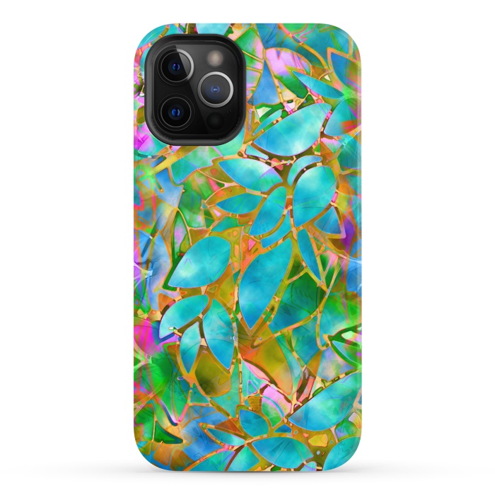 iPhone 12 Pro StrongFit Floral Abstract Stained Glass G265  by Medusa GraphicArt