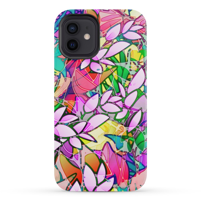 iPhone 12 mini StrongFit Grunge Art Floral Abstract G130  by Medusa GraphicArt
