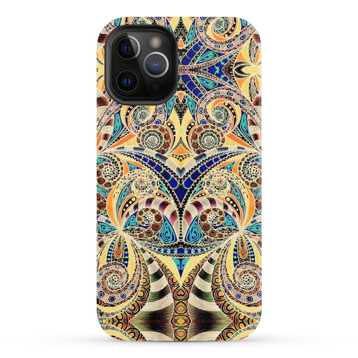 iPhone 12 Pro StrongFit Drawing Floral Zentangle G240 by Medusa GraphicArt