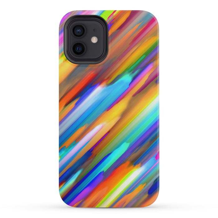 iPhone 12 mini StrongFit Colorful digital art splashing G391 by Medusa GraphicArt