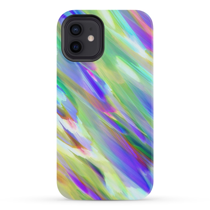 iPhone 12 mini StrongFit Colorful digital art splashing G401 by Medusa GraphicArt