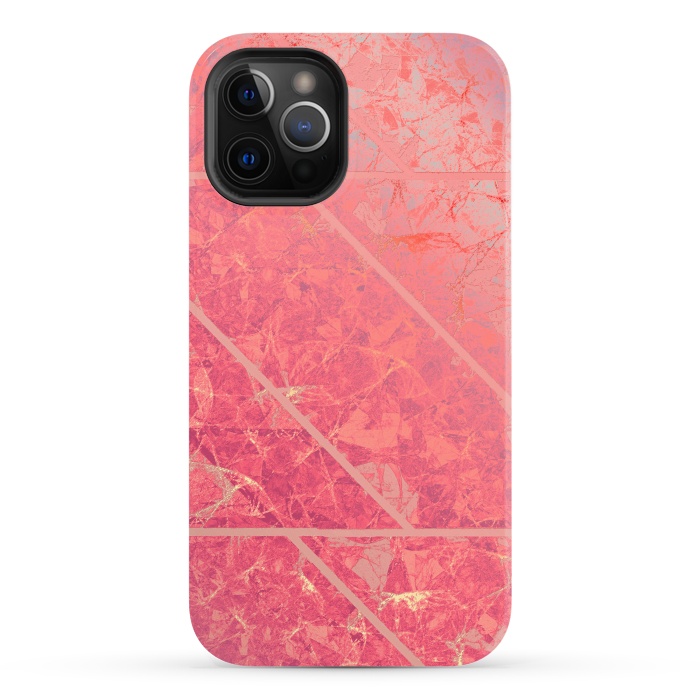iPhone 12 Pro Max StrongFit Pink Marble Texture G281 by Medusa GraphicArt