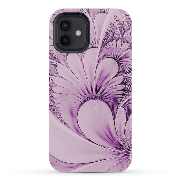 iPhone 12 mini StrongFit Pink Fractal Flowers by Andrea Haase