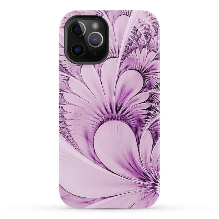 iPhone 12 Pro StrongFit Pink Fractal Flowers by Andrea Haase