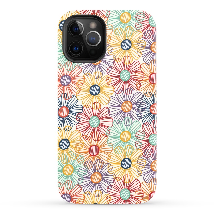 iPhone 12 Pro StrongFit RAINBOW FLORAL by TracyLucy Designs