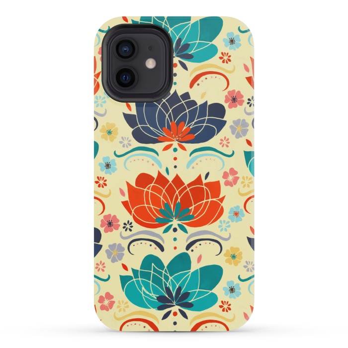 iPhone 12 mini StrongFit 1960s Hippie Floral  by Tigatiga
