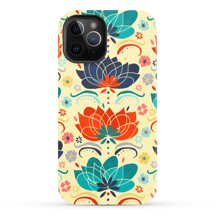 iPhone 12 Pro StrongFit 1960s Hippie Floral  by Tigatiga
