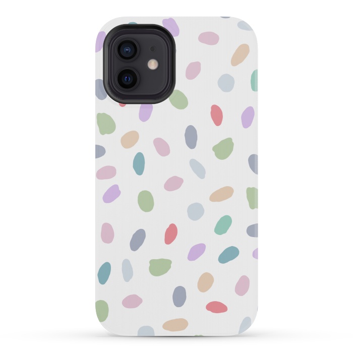 iPhone 12 mini StrongFit Color Oval Dots by Creativeaxle