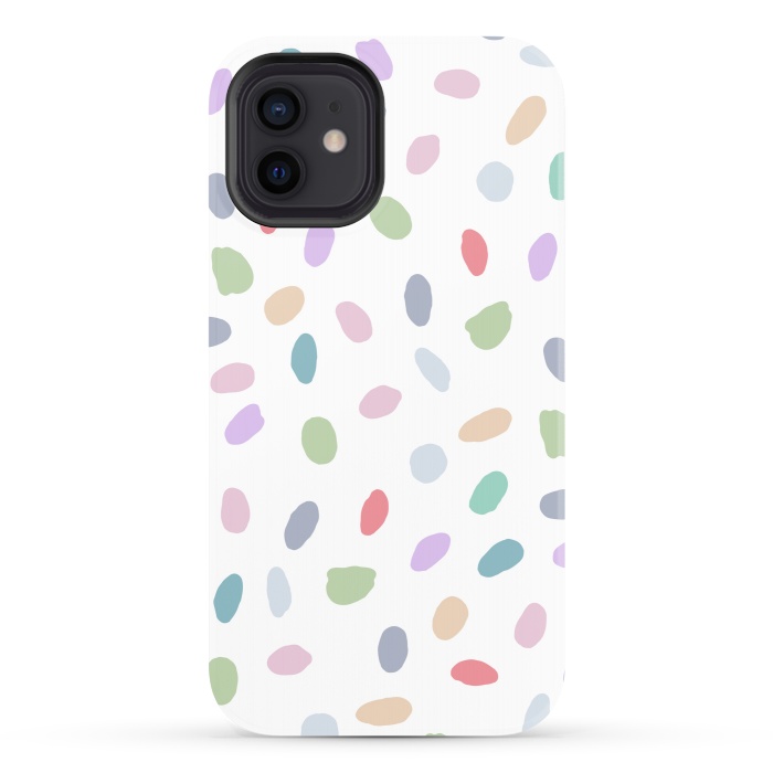 iPhone 12 StrongFit Color Oval Dots by Creativeaxle