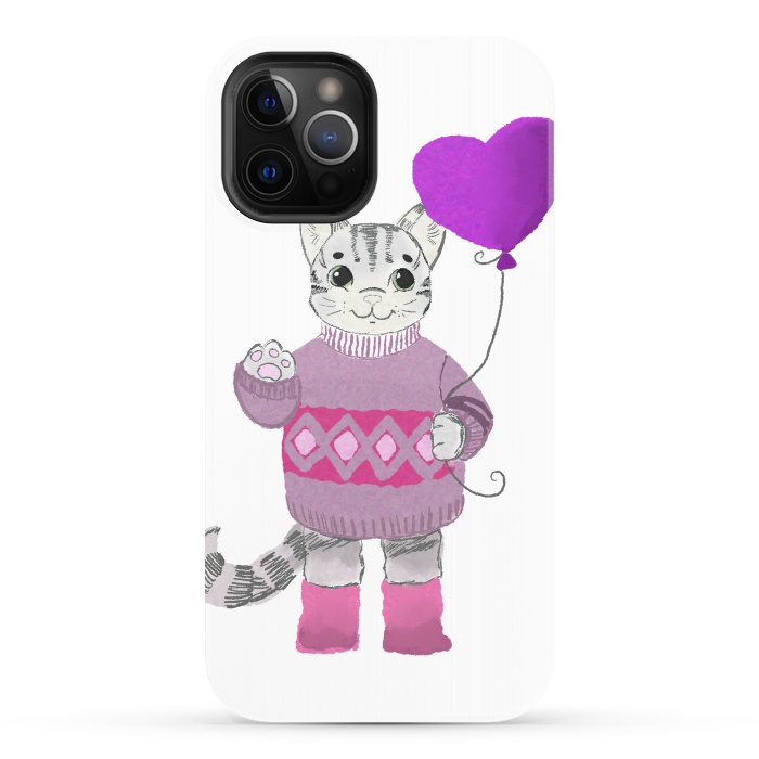 iPhone 12 Pro StrongFit Cute Cat by Merveilleux Clement