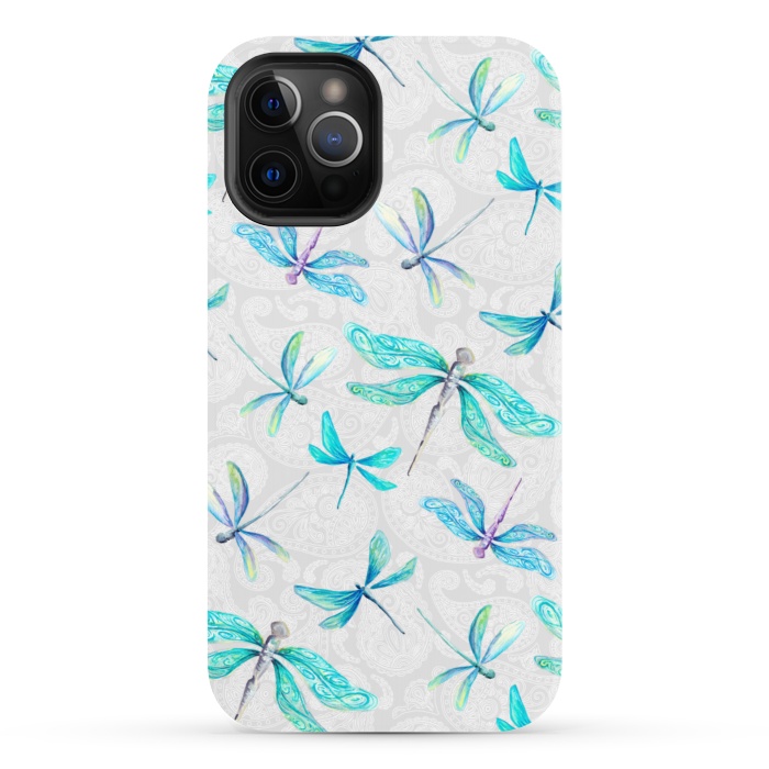 iPhone 12 Pro StrongFit Dragonfly Paisley by gingerlique