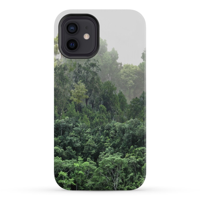iPhone 12 mini StrongFit Tropical Foggy Forest by ''CVogiatzi.