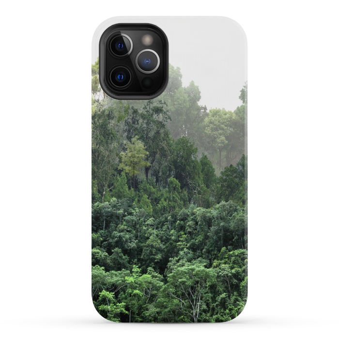iPhone 12 Pro StrongFit Tropical Foggy Forest by ''CVogiatzi.