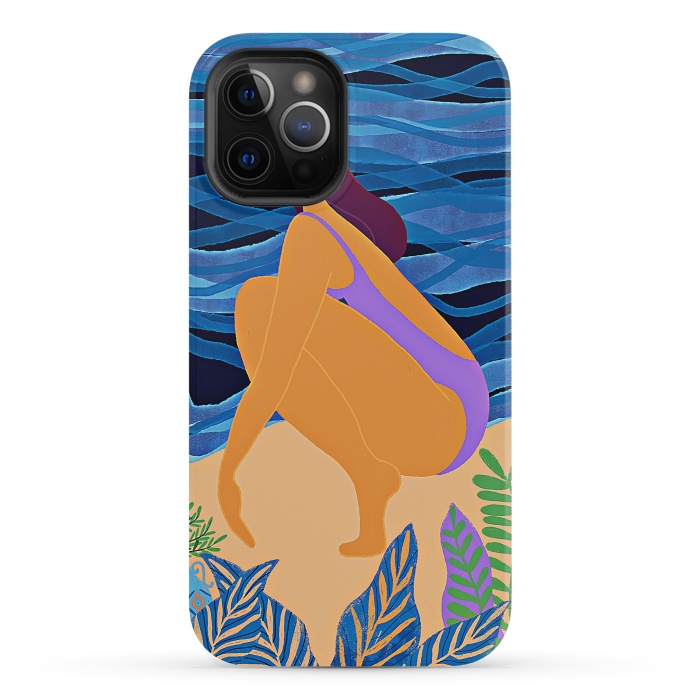 iPhone 12 Pro StrongFit Eve - Girl on Tropical Jungle Beach by  Utart