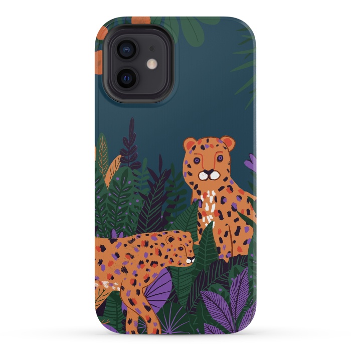 iPhone 12 mini StrongFit Two Cheetahs in Tropical Jungle by  Utart
