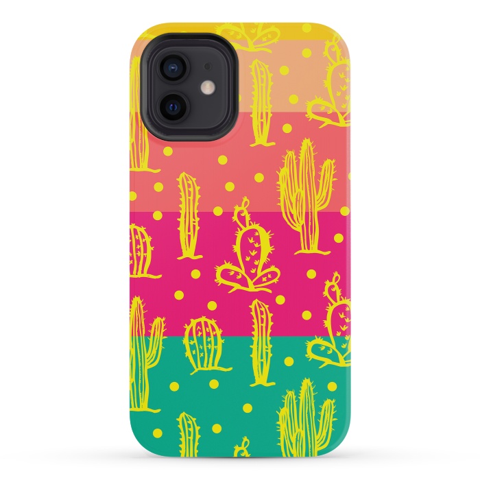 iPhone 12 mini StrongFit Cactus in Luminous Tones by Rossy Villarreal