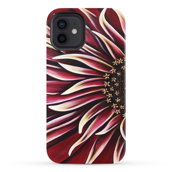 iPhone 12 StrongFit Wild Red Zinnia by Denise Cassidy Wood