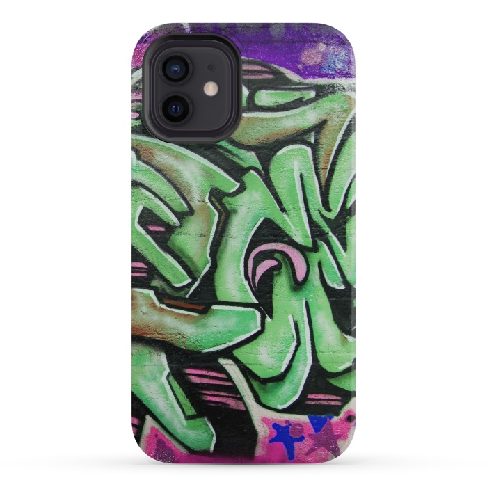 iPhone 12 mini StrongFit Green Graffiti by Andrea Haase