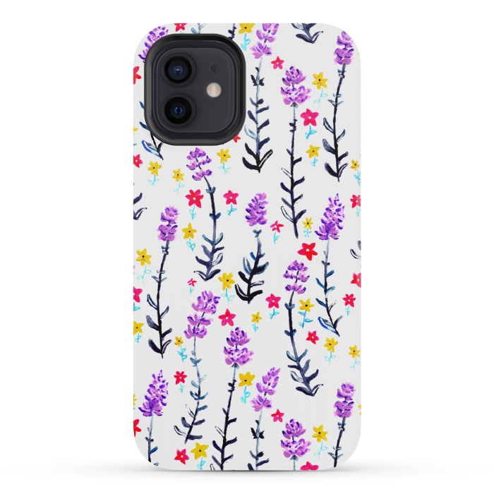 iPhone 12 mini StrongFit Gouache Lavender  by Tigatiga