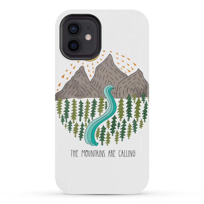 iPhone 12 mini StrongFit Mountains Are Calling by Pom Graphic Design