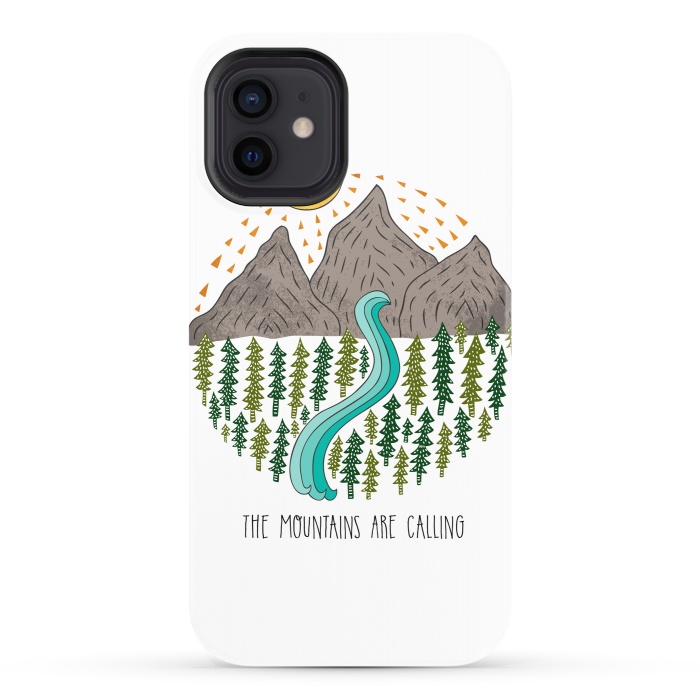 iPhone 12 StrongFit Mountains Are Calling by Pom Graphic Design