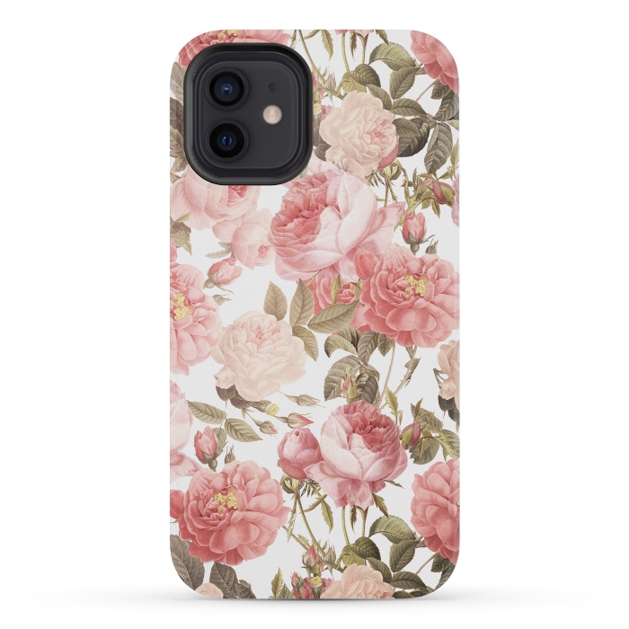 iPhone 12 mini StrongFit Peach Victorian Roses by  Utart