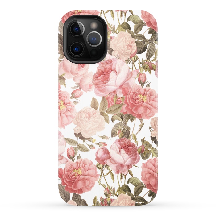 iPhone 12 Pro StrongFit Peach Victorian Roses by  Utart
