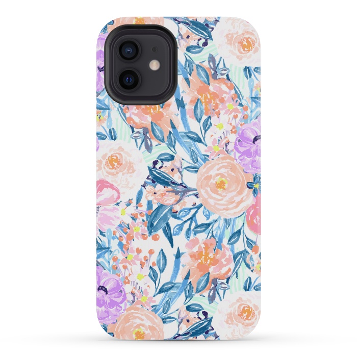 iPhone 12 mini StrongFit Modern watercolor garden floral paint by InovArts