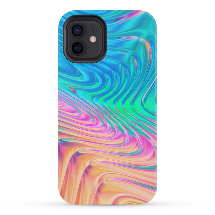 iPhone 12 mini StrongFit Abstract Vivid Waves by Art Design Works
