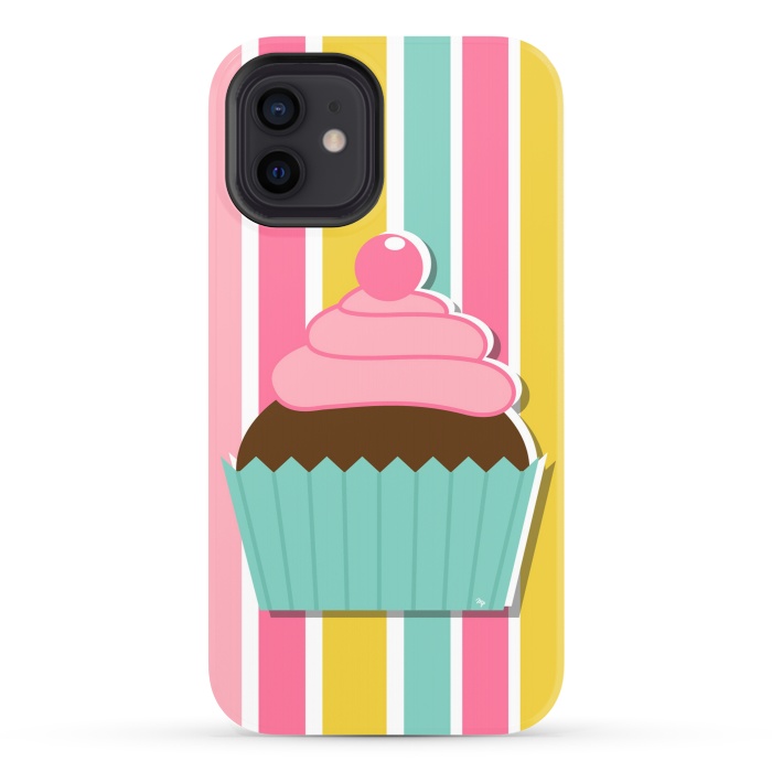 iPhone 12 StrongFit Colorful cupcake by Martina