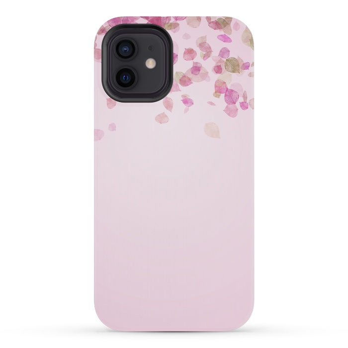 iPhone 12 mini StrongFit Leaves are falling on pink by  Utart
