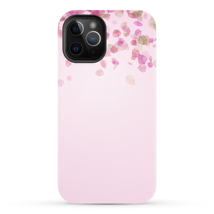 iPhone 12 Pro StrongFit Leaves are falling on pink by  Utart