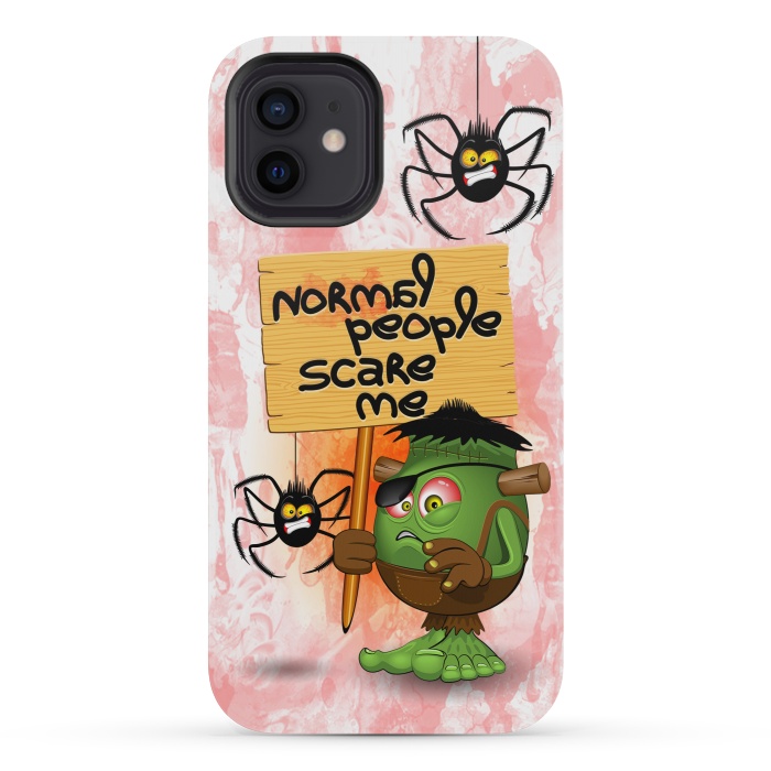 iPhone 12 mini StrongFit 'Normal People Scare Me' Humorous Frankenstein Character   by BluedarkArt
