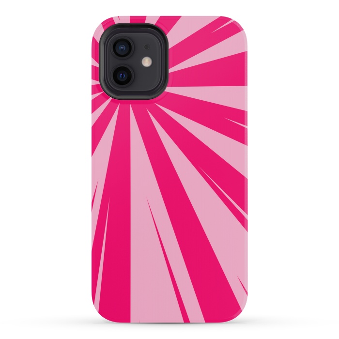 iPhone 12 mini StrongFit pink lines pattern 2 by MALLIKA