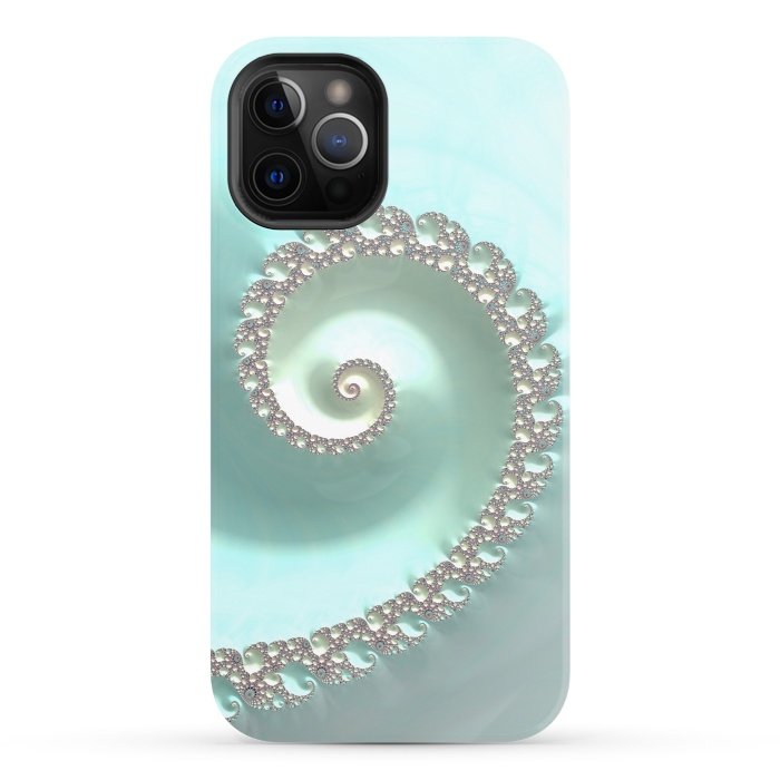 iPhone 12 Pro StrongFit Fantastic Turquoise Fractal by Andrea Haase