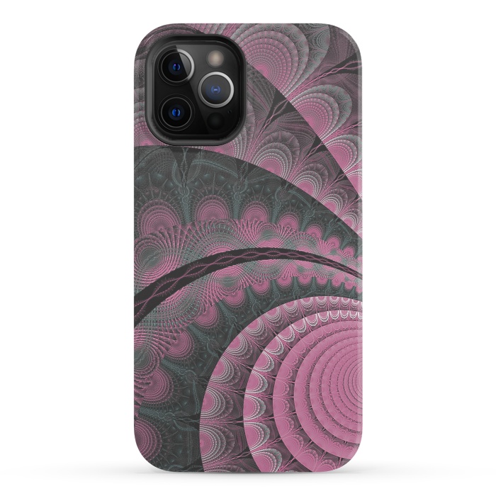 iPhone 12 Pro StrongFit Pink Fractal Design by Andrea Haase