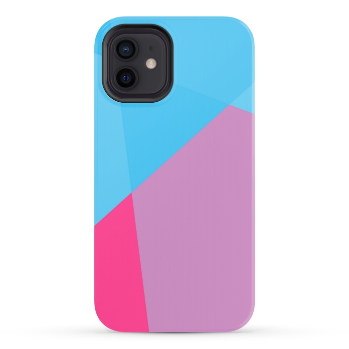 iPhone 12 StrongFit ABSTRACT PATTERN BLUE PINK by MALLIKA