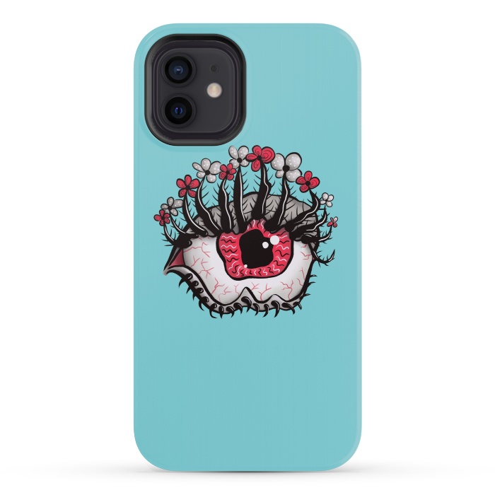 iPhone 12 mini StrongFit Weird Eye Melt Creepy Psychedelic Art by Boriana Giormova