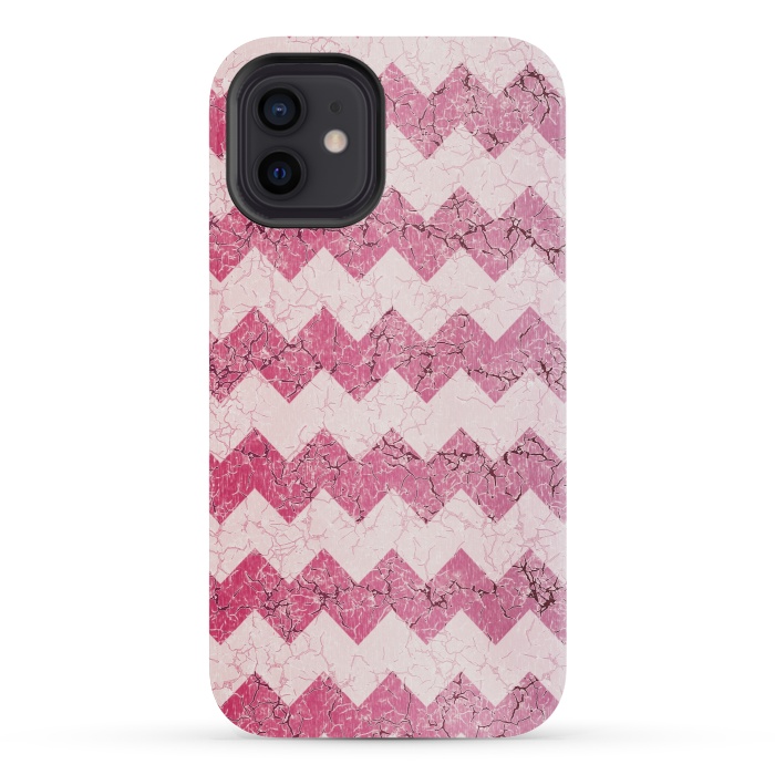 iPhone 12 mini StrongFit Pink chevron by Jms