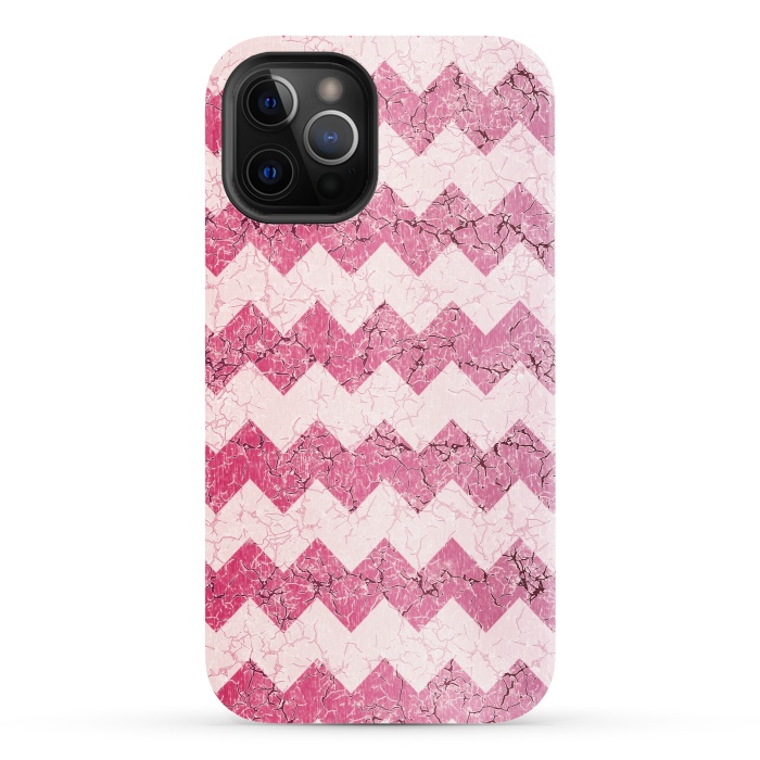 iPhone 12 Pro StrongFit Pink chevron by Jms