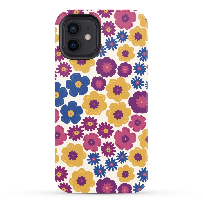 iPhone 12 StrongFit Pop Floral by TracyLucy Designs
