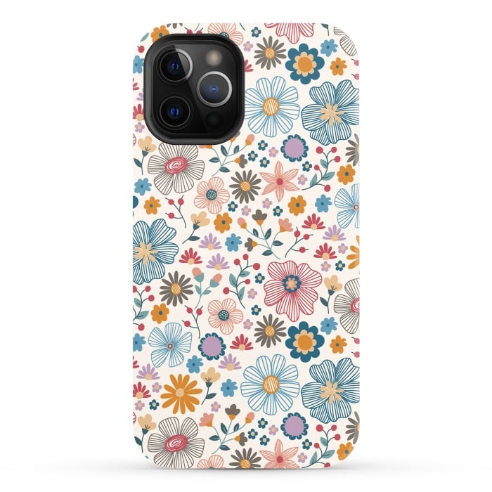 iPhone 12 Pro StrongFit Winter Wild Bloom  by TracyLucy Designs