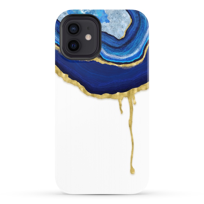 iPhone 12 StrongFit Sapphire Dripping Agate by Noonday Design