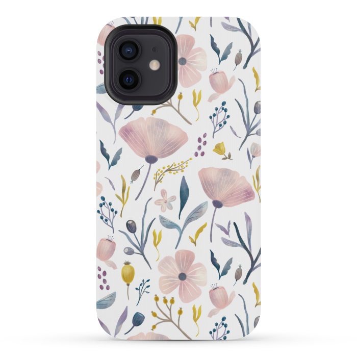 iPhone 12 mini StrongFit Delicate Pastel Floral by Noonday Design