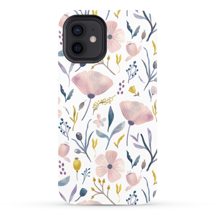 iPhone 12 StrongFit Delicate Pastel Floral by Noonday Design