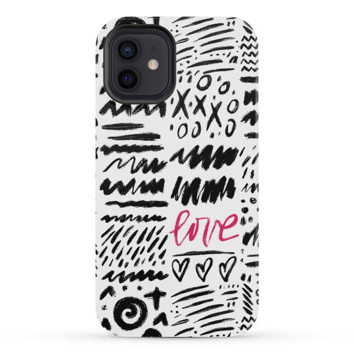 iPhone 12 mini StrongFit Love Scribbles by Noonday Design