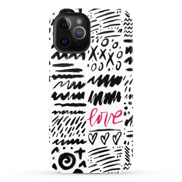 iPhone 12 Pro StrongFit Love Scribbles by Noonday Design