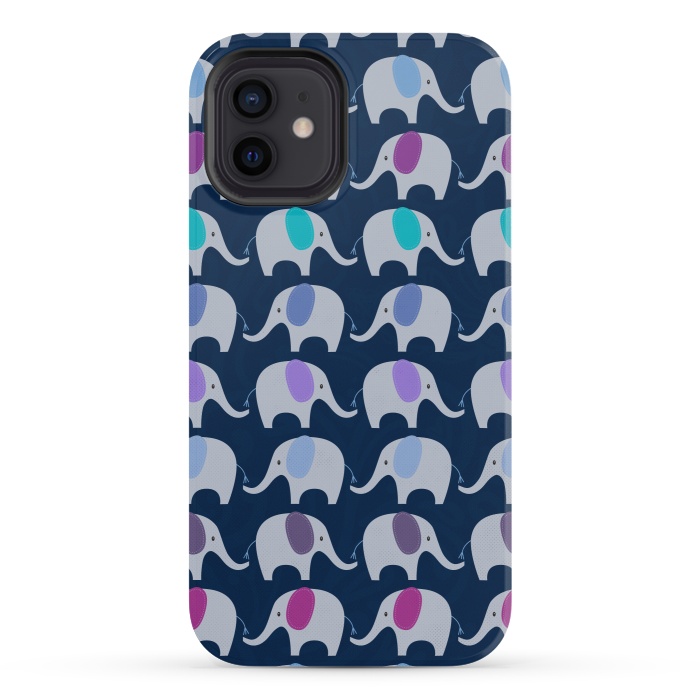 iPhone 12 mini StrongFit Marching Elephants by Noonday Design