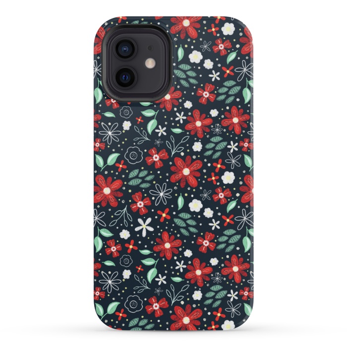 iPhone 12 mini StrongFit Little Christmas Flowers by Noonday Design
