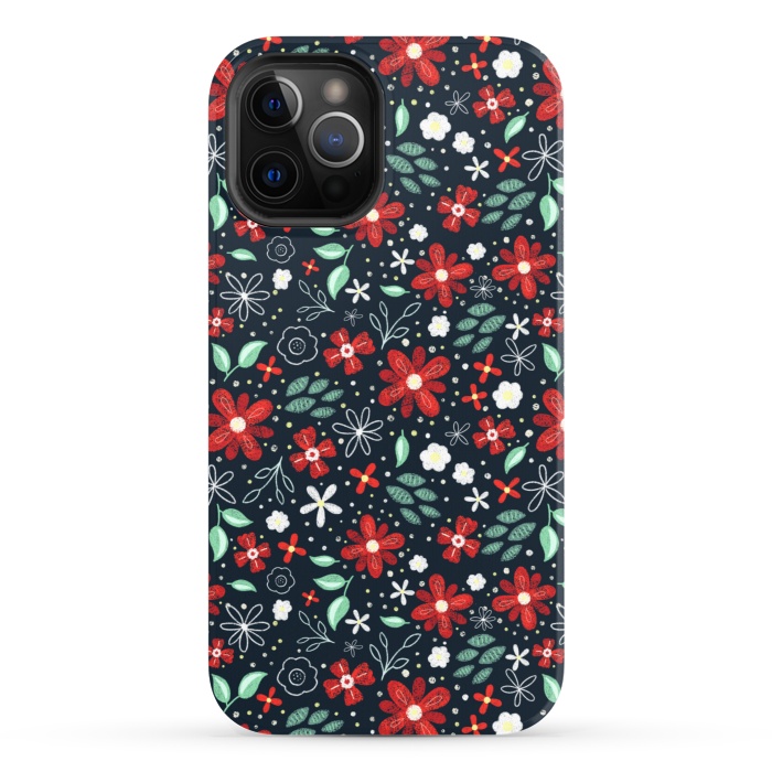 iPhone 12 Pro StrongFit Little Christmas Flowers by Noonday Design